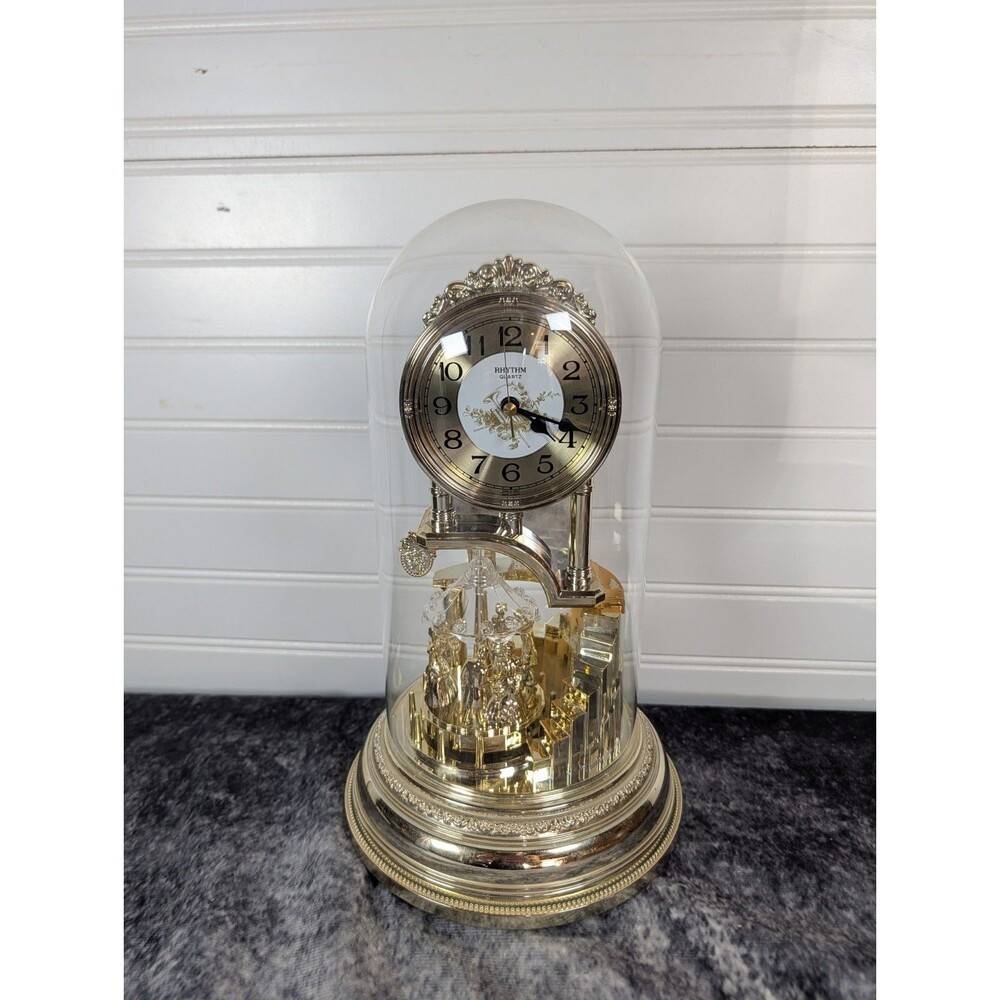 Vintage Japan Rhythm Quarts Anniversary Clock With Dancing Couples Working